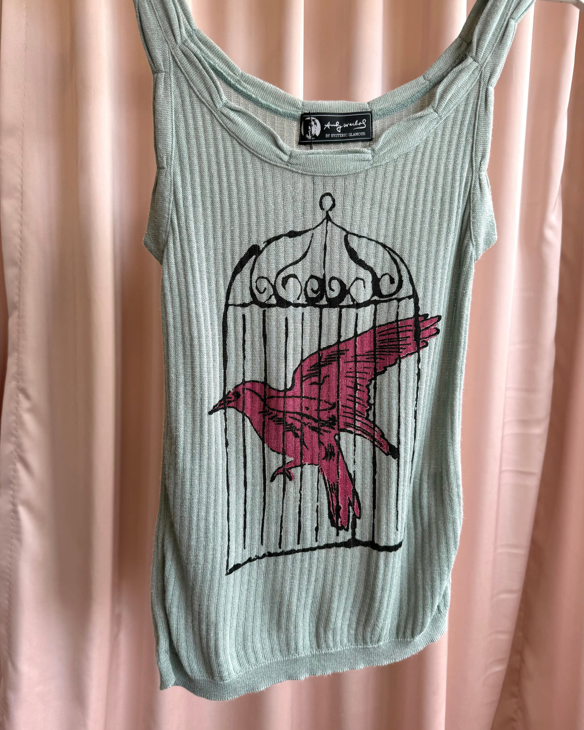 Hysteric Glamour Andy Warhol "Caged Bird" Knit Tank Top