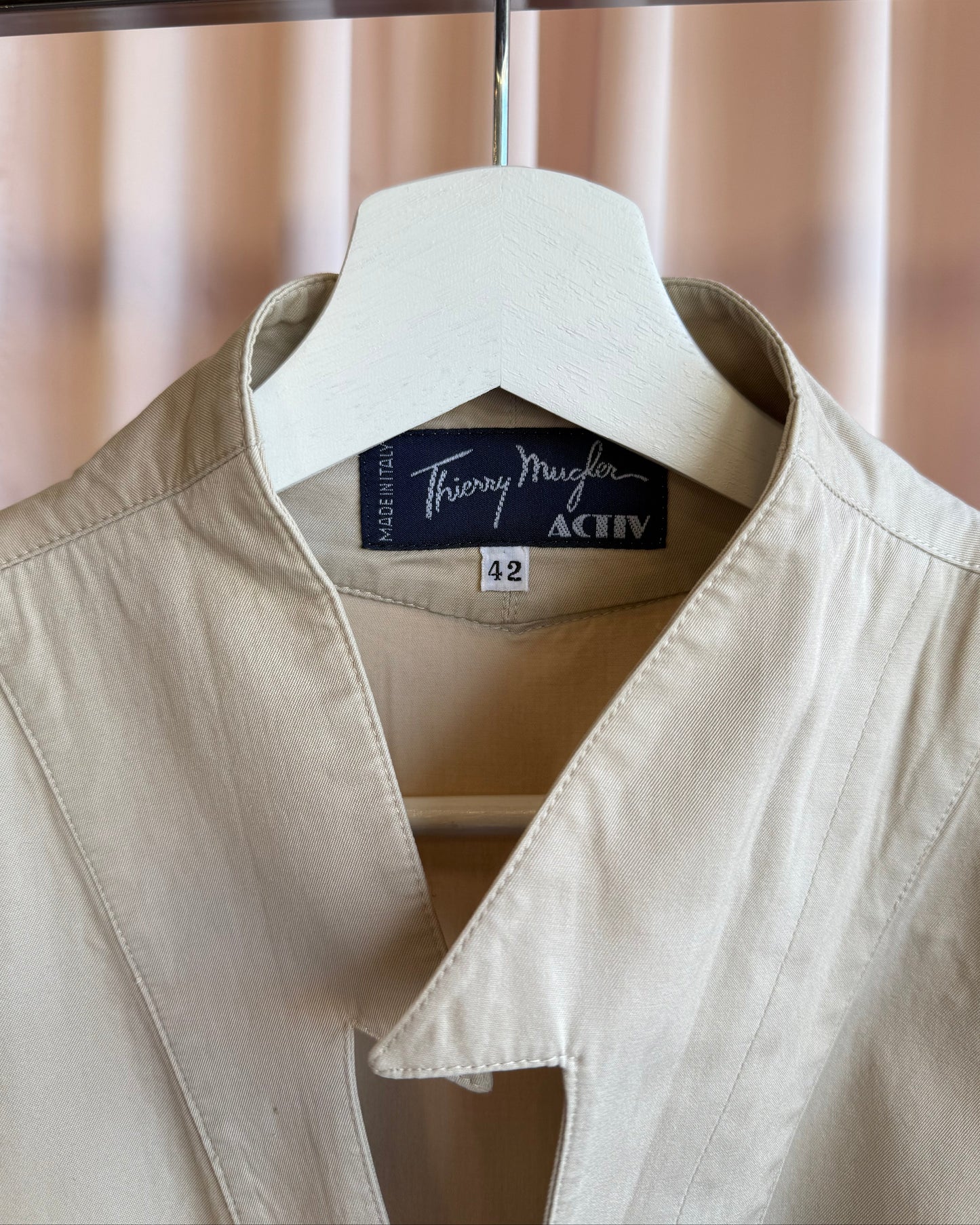 Thierry Mugler Activ 80's Tan Cotton Blazer Jacket