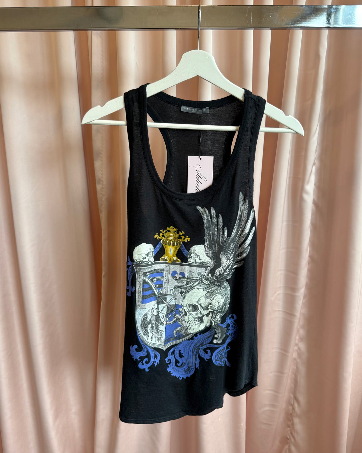Alexander McQueen 2011 Black Skull Graphic Tank Top