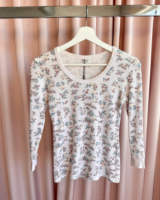 Tsumori Chisato Sleep Floral Print Waffle Knit Top