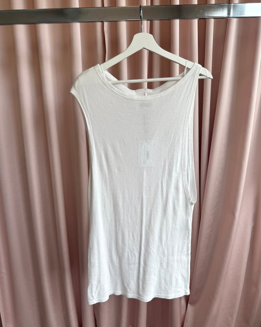 MM6 Maison Martin Margiela 2012 White Asymmetric Tank Dress