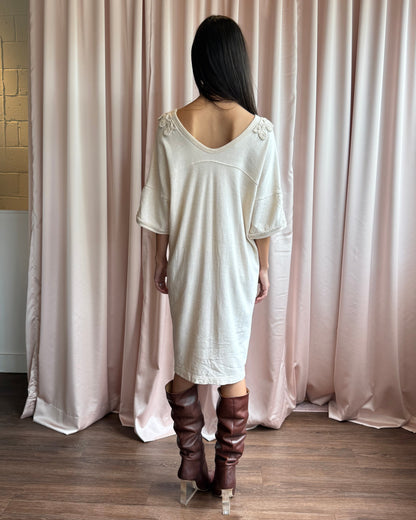 Japanese Brand Appliqué Sweatshirt Dress