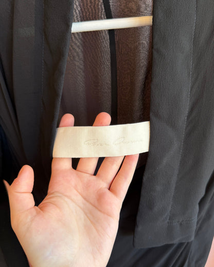 Rick Owens S/S 13 Island Brass Shoulder Black Silk Jacket