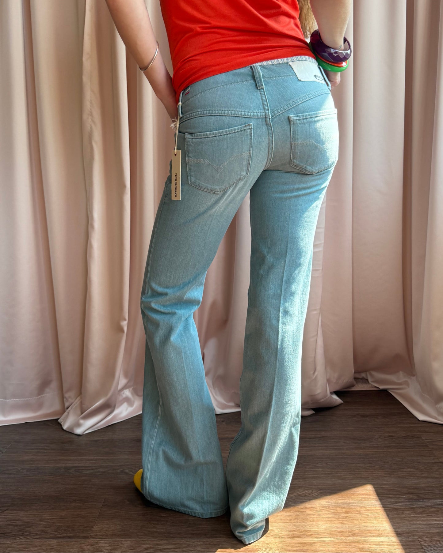 Diesel Deadstock "Melty" Light Wash Low Rise Flare Denim