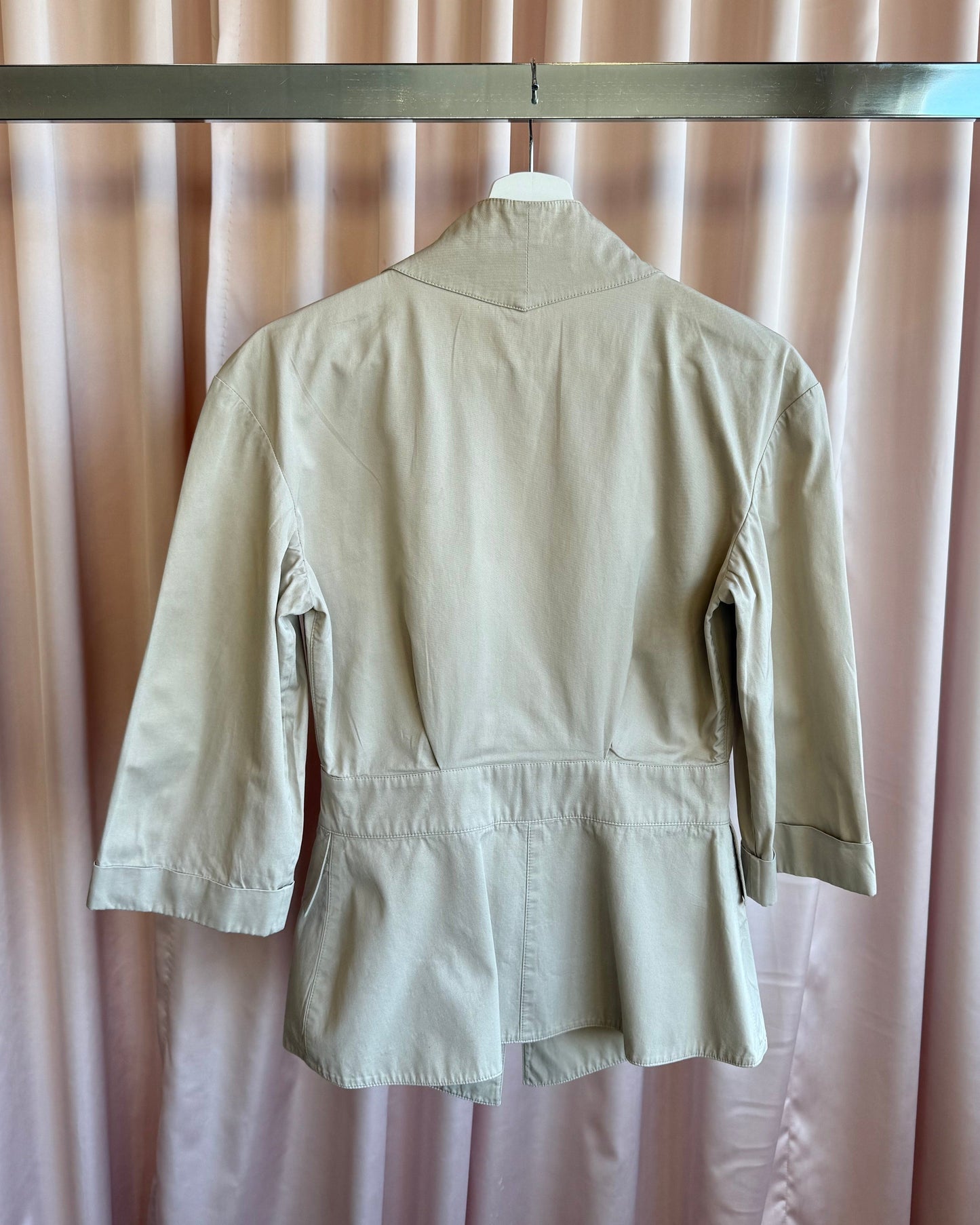 Thierry Mugler Activ 80's Tan Cotton Blazer Jacket