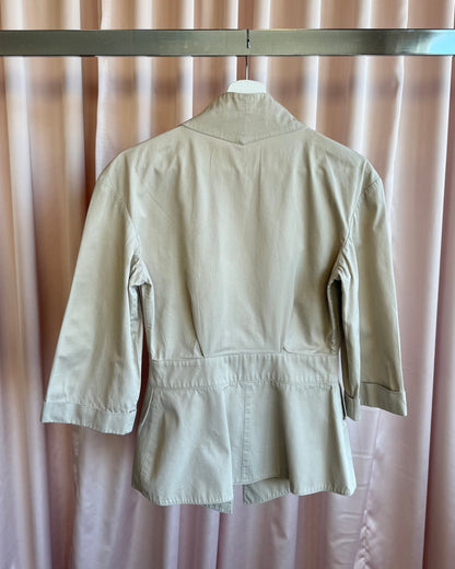 Thierry Mugler Activ 80's Tan Cotton Blazer Jacket