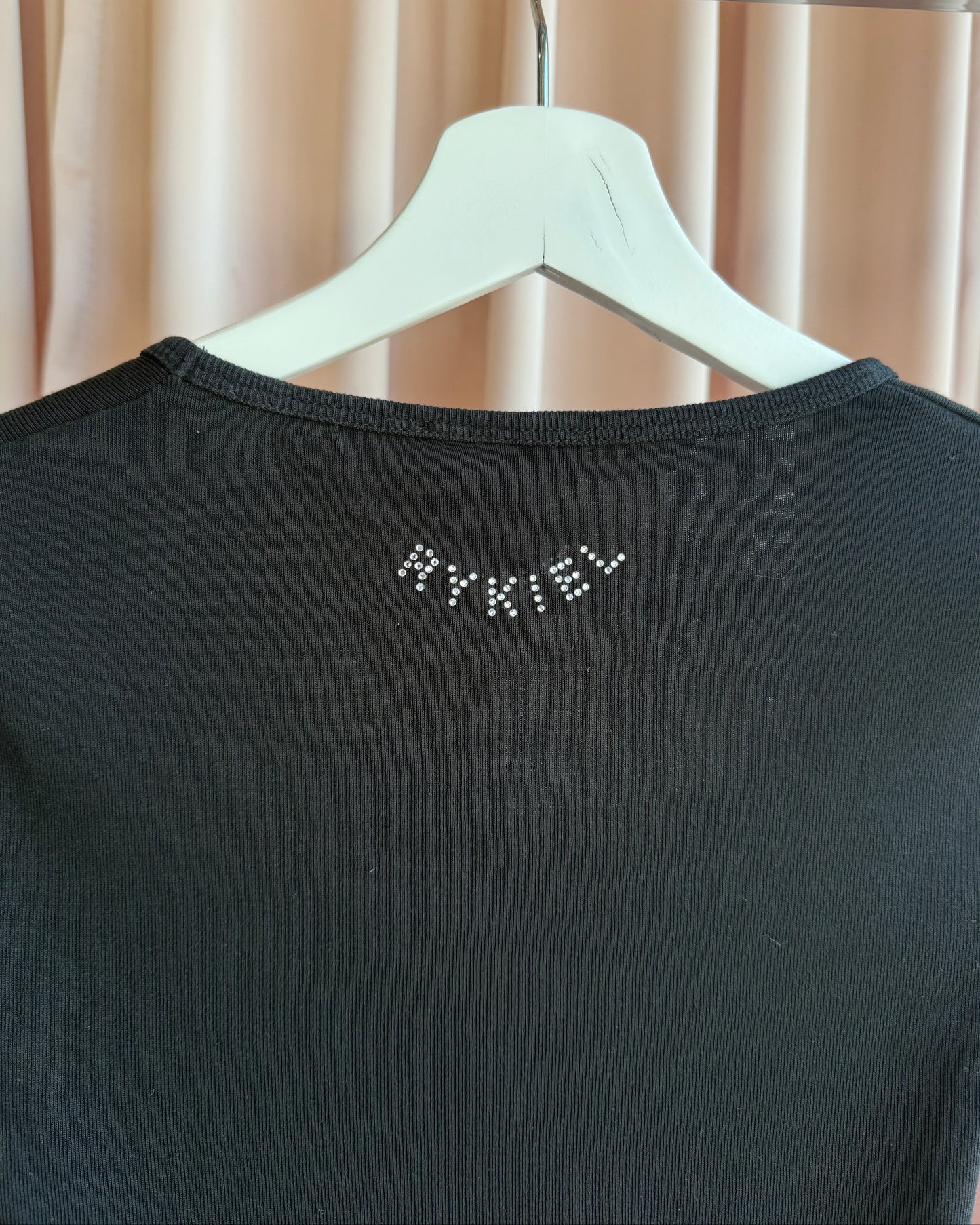 Sonia Rykiel "So... Precious" Rhinestone Graphic Black T-Shirt