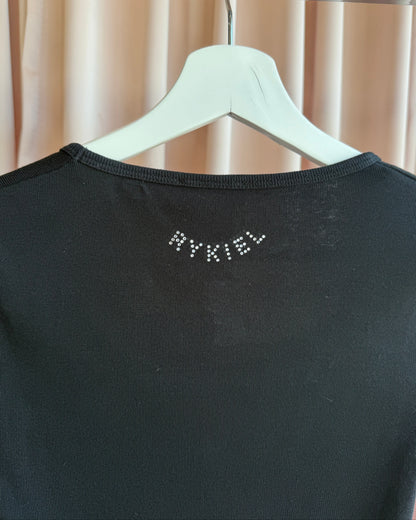 Sonia Rykiel "So... Precious" Rhinestone Graphic Black T-Shirt