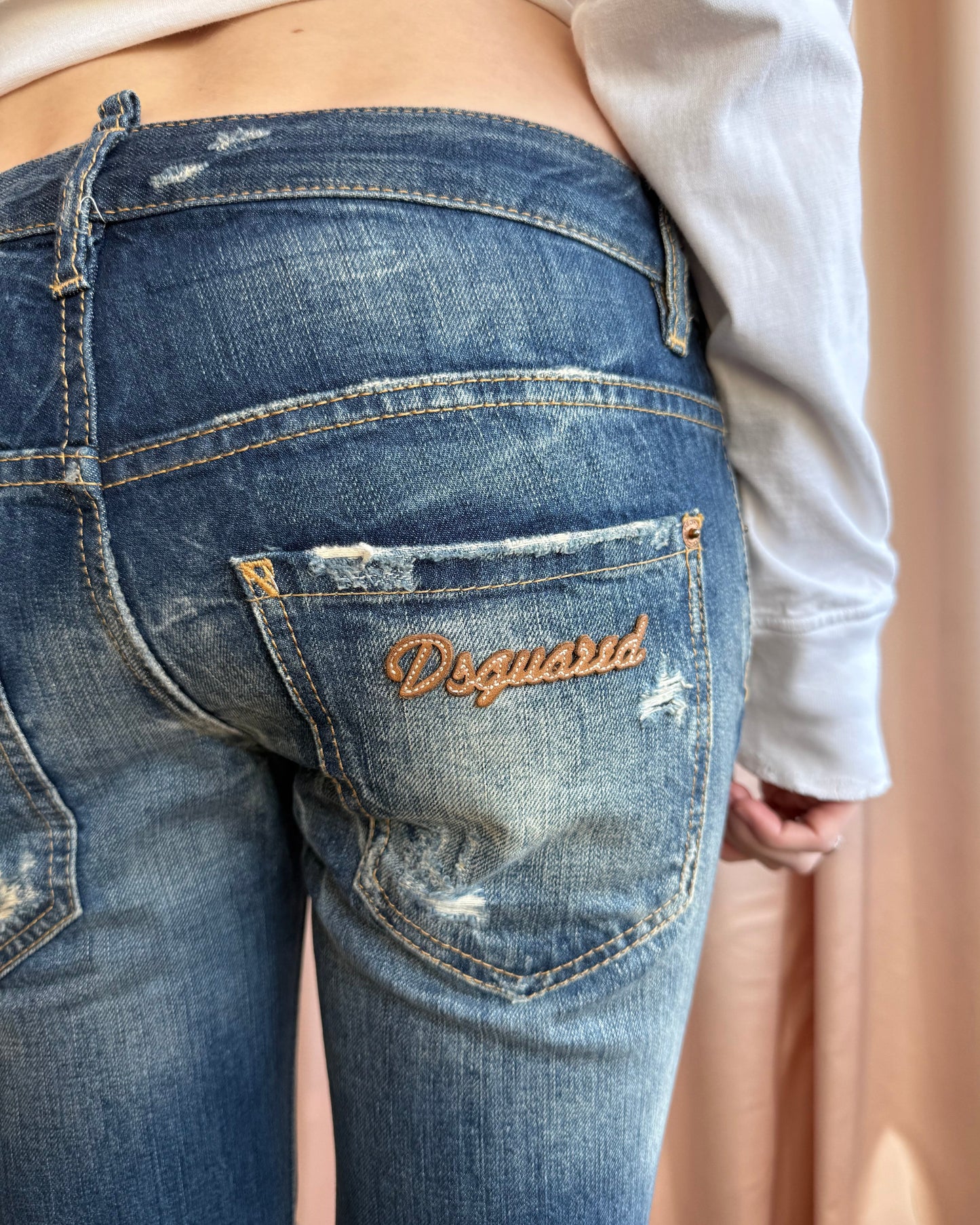 Dsquared² 2013 Distressed Anchor Low Rise Crop Denim