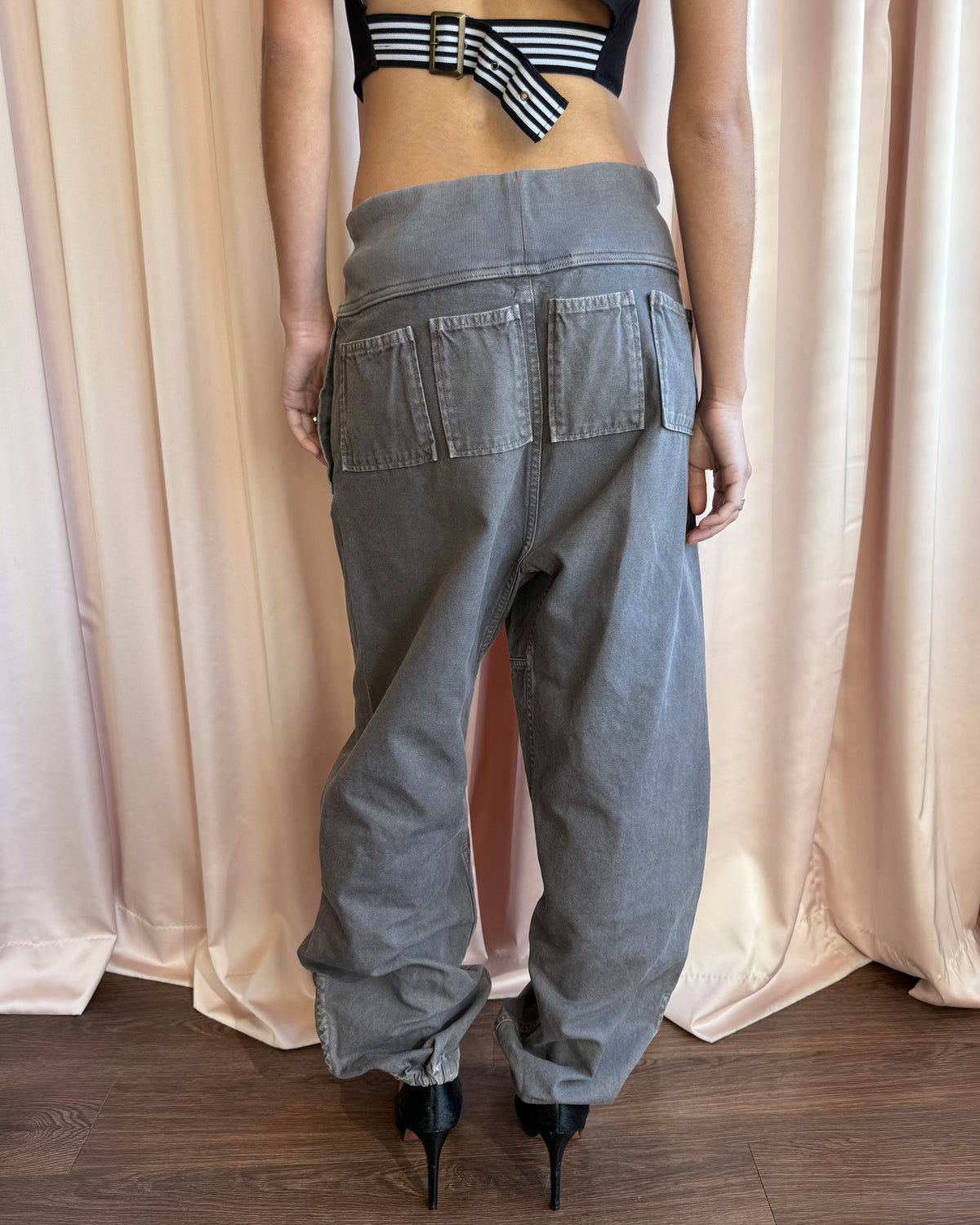 Kapital Charcoal Grey Drawstring Cotton Pants