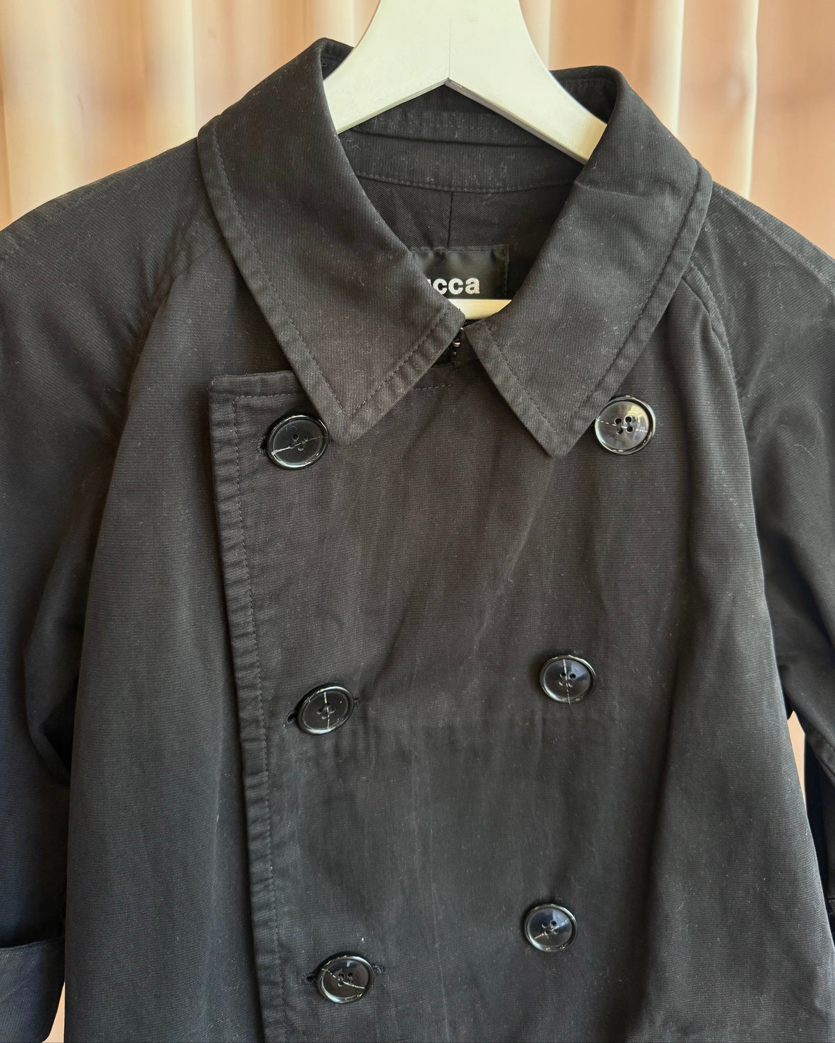 Zucca F/W 2007 Black Cotton 7/8 Sleeve Peacoat