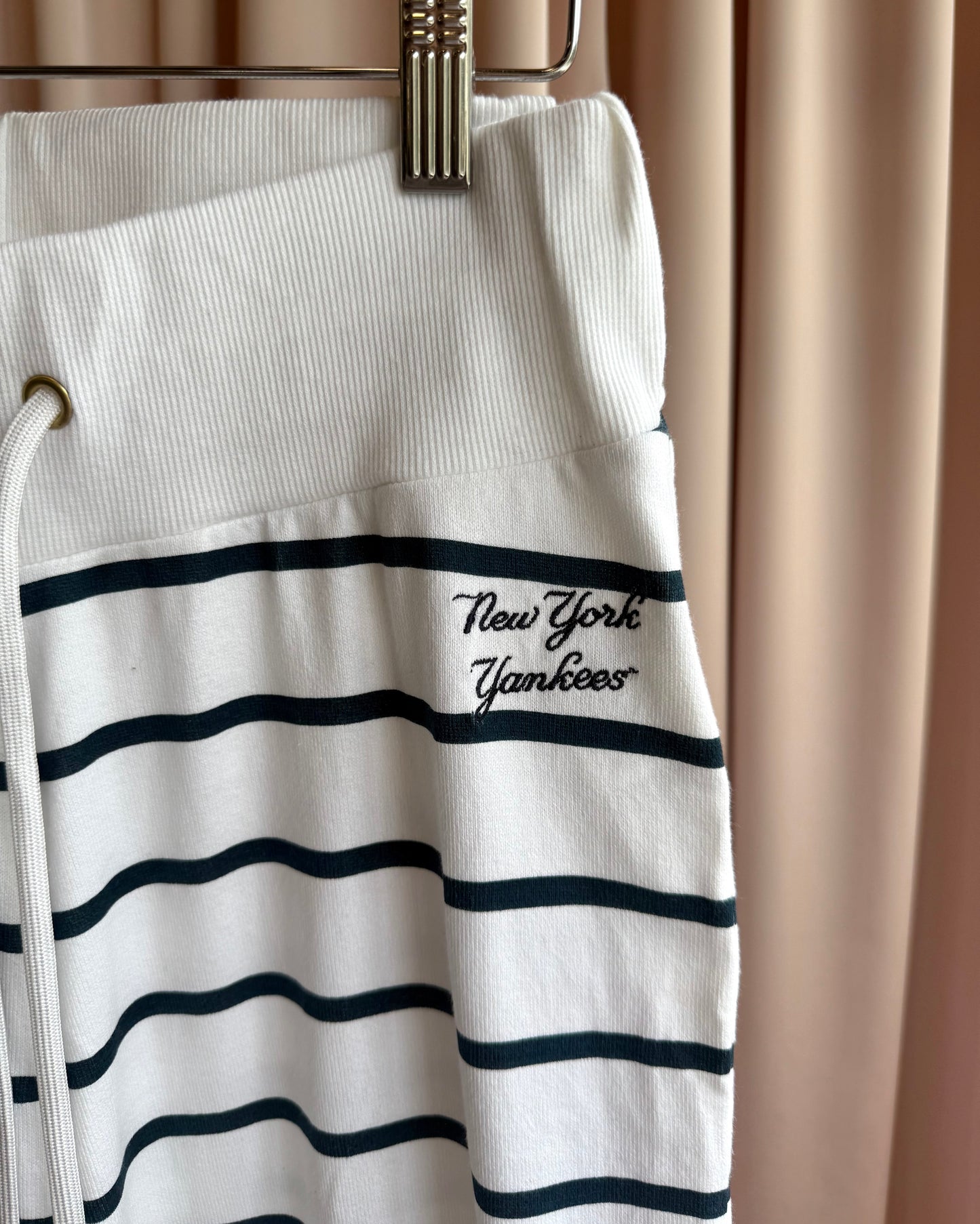 Japanese Brand x NY Yankees Breton Striped Wide Leg Track Pants