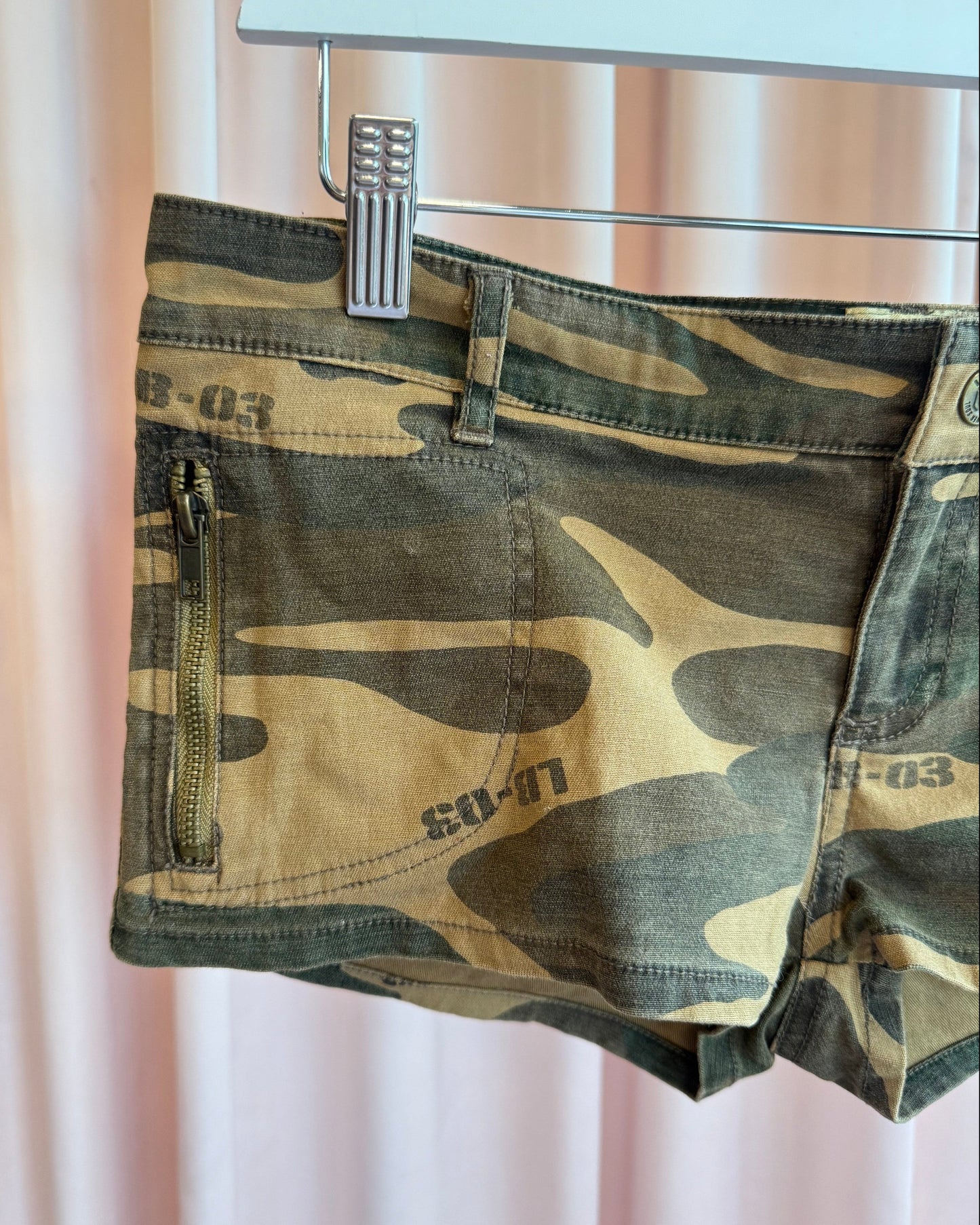 Japanese Brand Camouflage Print Low Rise Mini Shorts