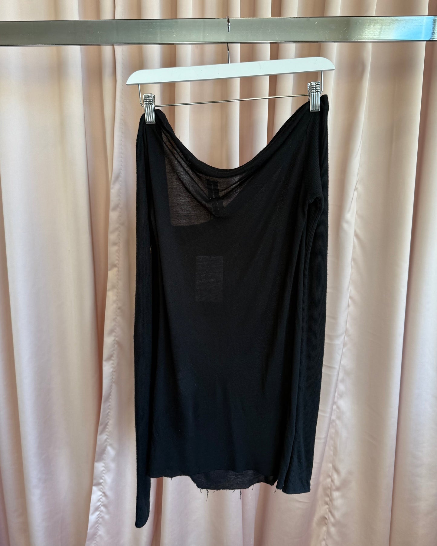 Rick Owens F/W 07 Exploder Asymmetrical Black Long Sleeve Top