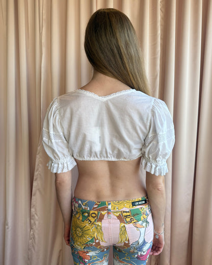Austrian Made White Cotton Dirndl Top