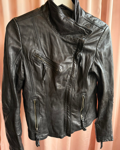 Danier Black Genuine Leather Motorcycle Jacket