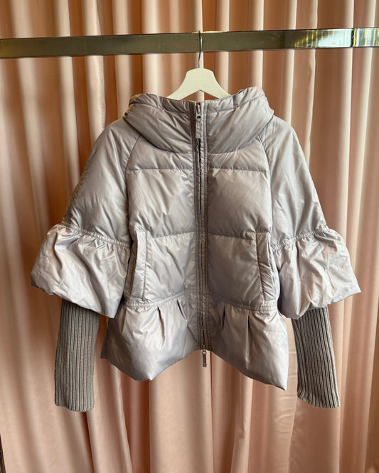 Italian Brand Lavender Knit Sleeve Puffer Jacket