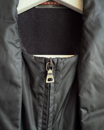 Prada F/W 1999 Black Nylon Cropped Zip Up Vest