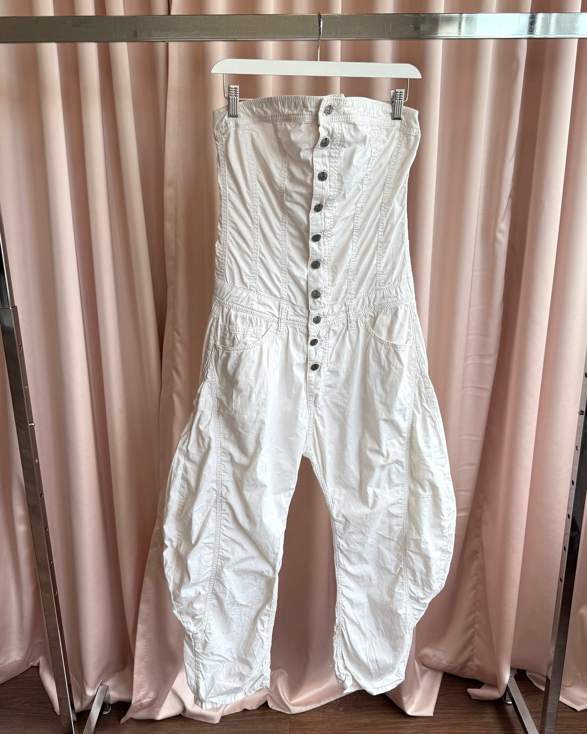 Italian Brand Sexy Woman White Strapless Jumpsuit