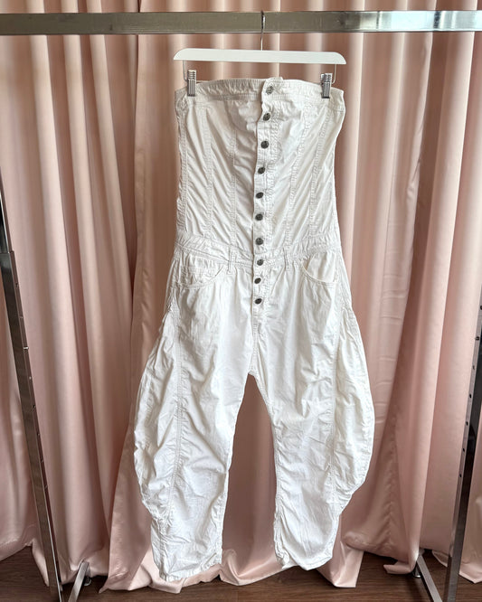 Italian Brand Sexy Woman White Strapless Jumpsuit
