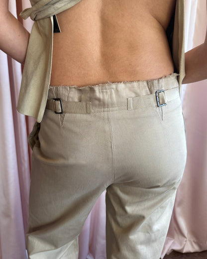 Plein Sud Deadstock S/S 2002 Wide Leg Frayed Waist Trousers