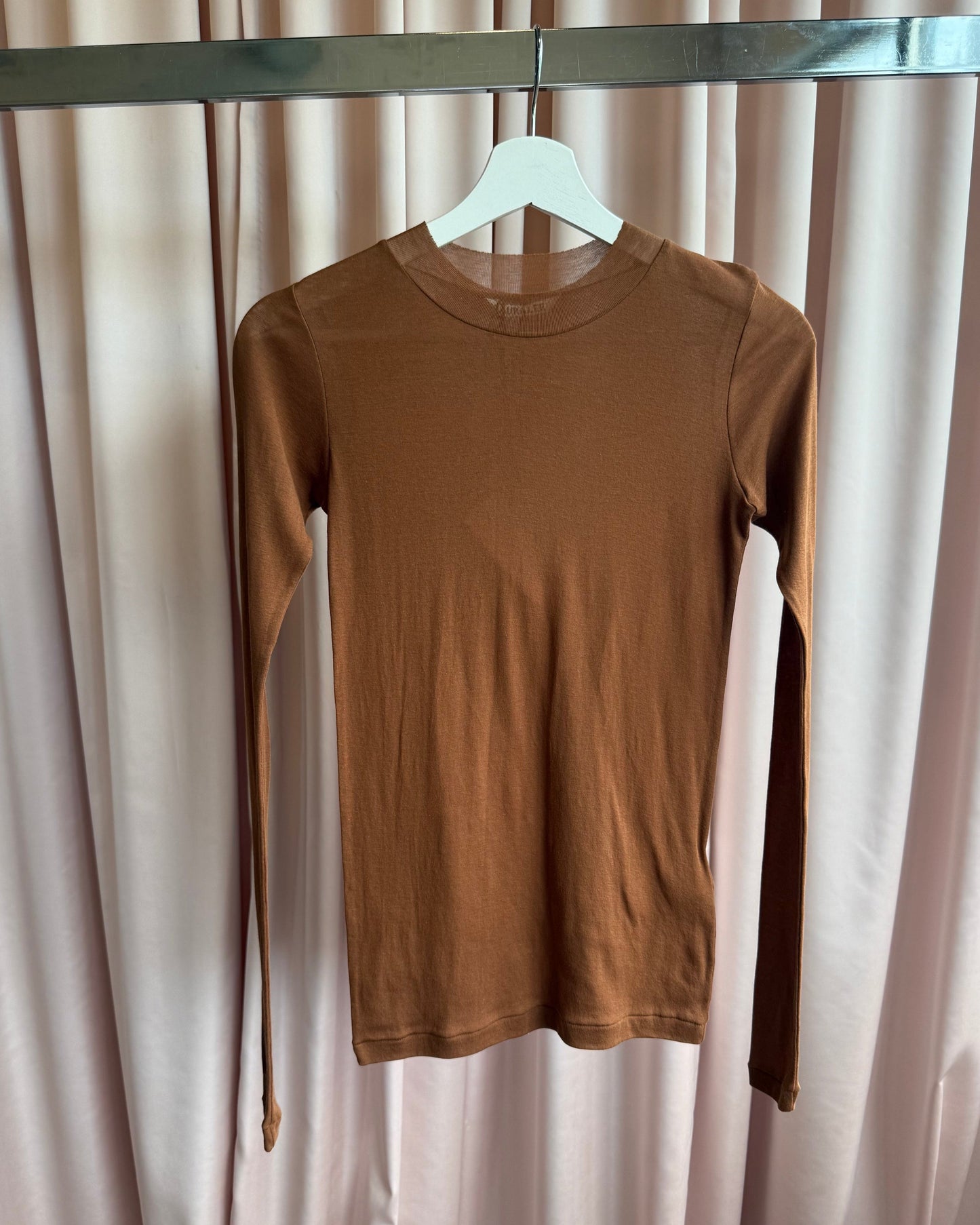 Auralee NWT Brown Super High Gauge Sheer Long Sleeve T-Shirt