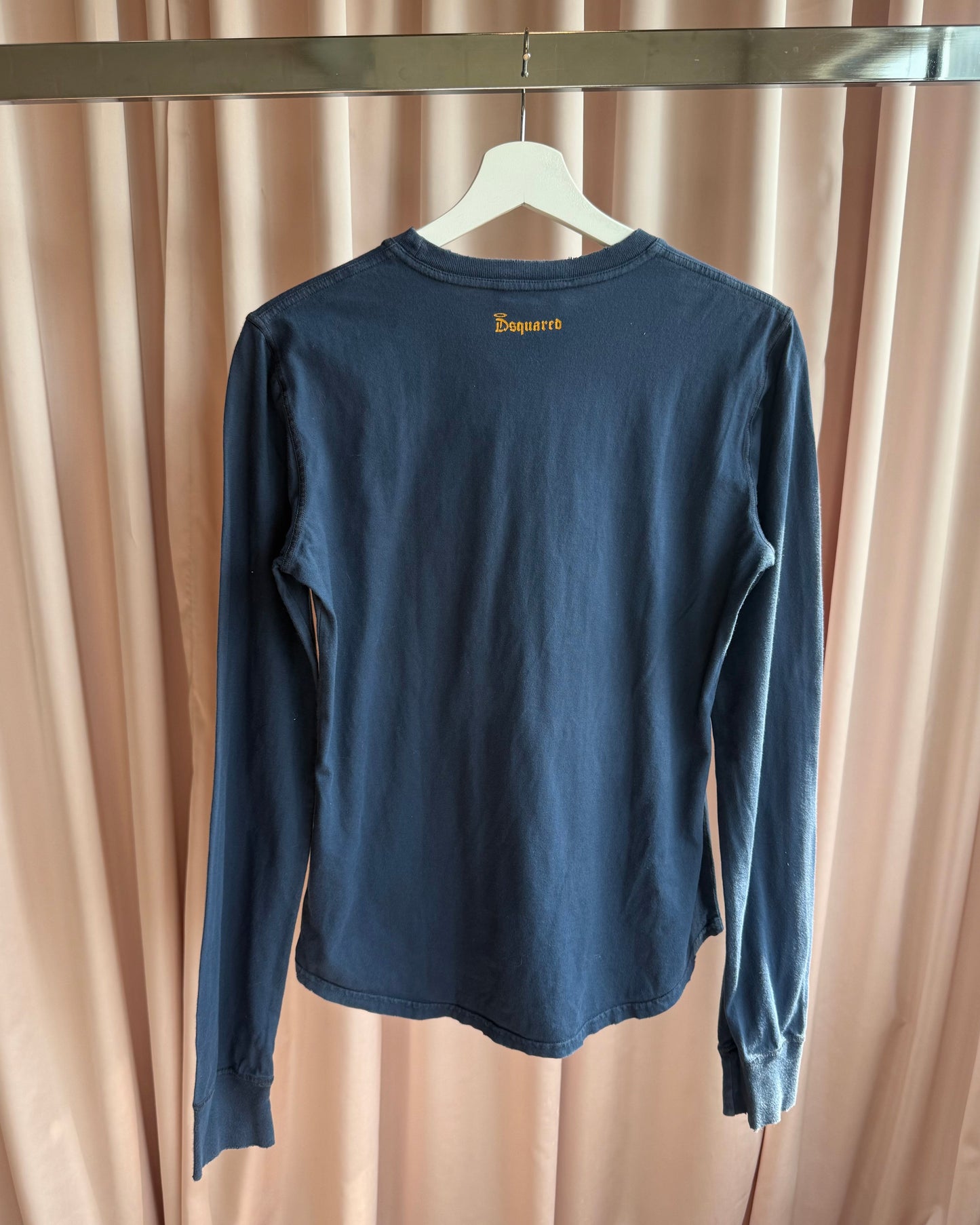 Dsquared² F/W 2005 "Fede²" Graphic Navy Long Sleeve T-Shirt