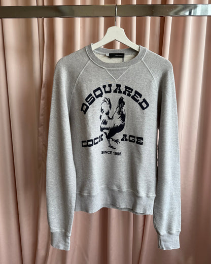 Dsquared² S/S 2006 "Cock Age" Graphic Grey Crewneck Sweatshirt