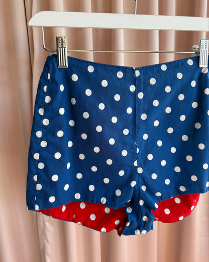 1970's Cole of California Royal Blue Polka Dot Hot Shorts