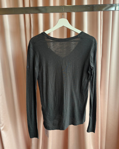 Zadig & Voltaire Charcoal Grey Long Sleeve Top