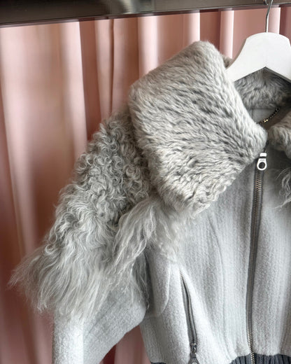 Marc Jacobs Kalgan & Mongolian Lamb Shearling Fur Grey Jacket