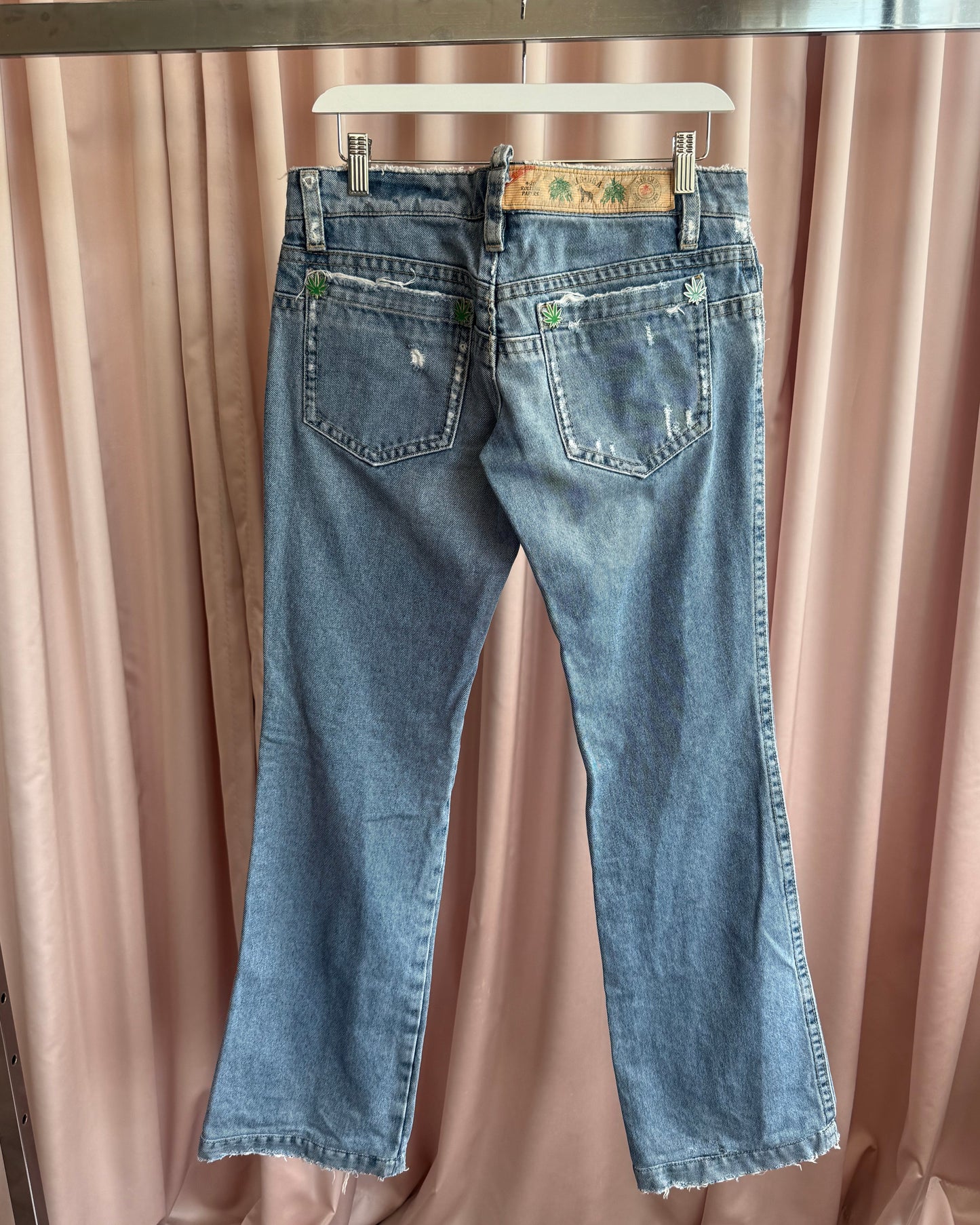 Dsquared² S/S 2005 Weed Leaf Distressed Low Rise Denim