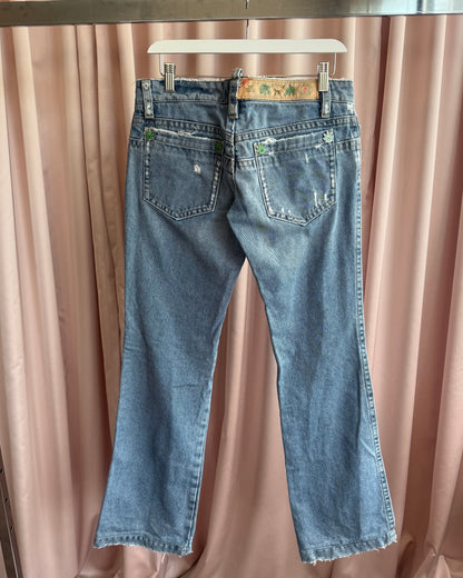 Dsquared² S/S 2005 Weed Leaf Distressed Low Rise Denim