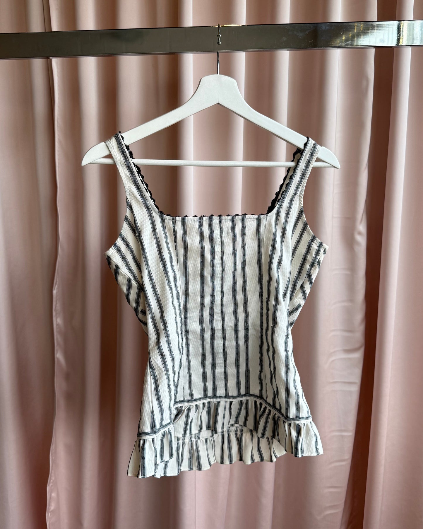 Guess Jeans 2000’s Striped Button Up Bustier Top