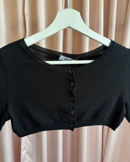 Moschino Cheap & Chic Black Cropped Micro Cardigan