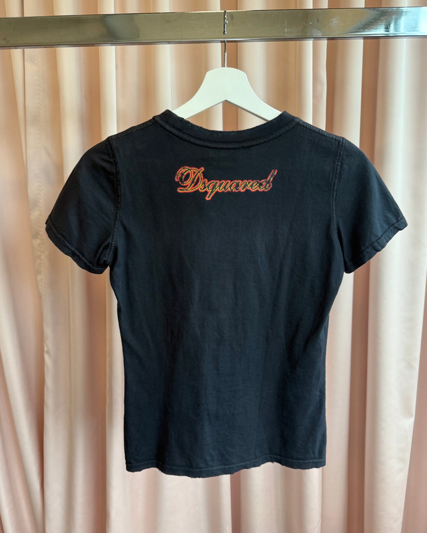 Dsquared² F/W 2004 "Take Off" Black Graphic T-Shirt