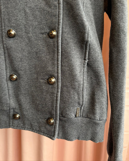 Kismet Grey Sweat Material Funnel Neck Peacoat