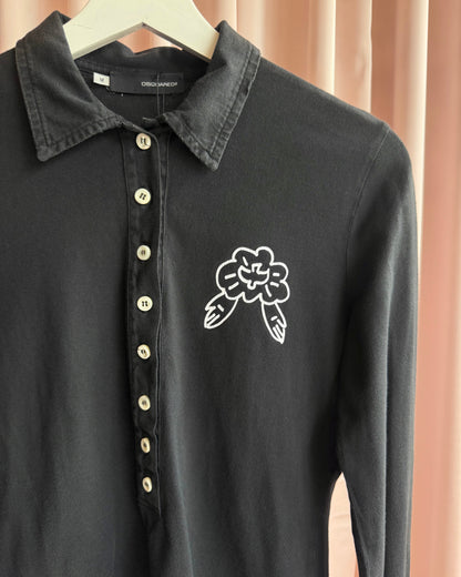 Dsquared² F/W 2005 Black Long Sleeve Polo Shirt