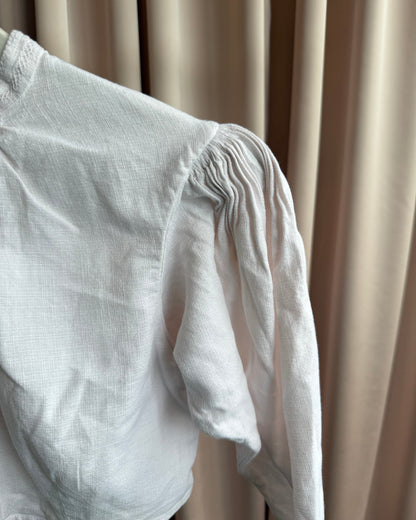 Vintage Baby Pink Ultra Cropped Puff Sleeve Blouse