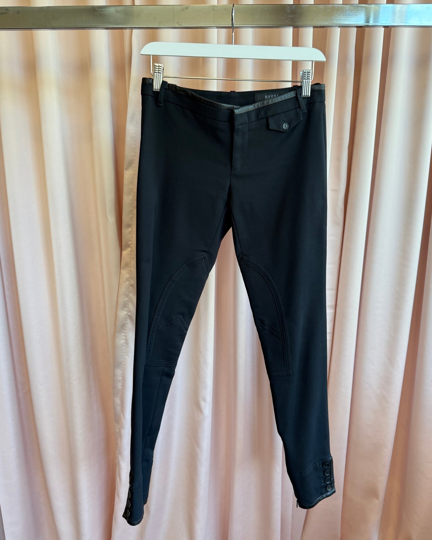 Gucci 2013 Black Equestrian Jodhpur Slim Cut Trousers