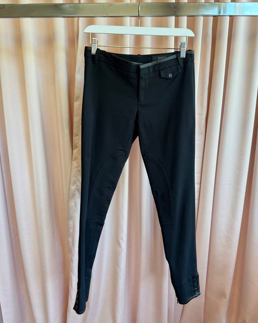 Gucci 2013 Black Equestrian Jodhpur Slim Cut Trousers