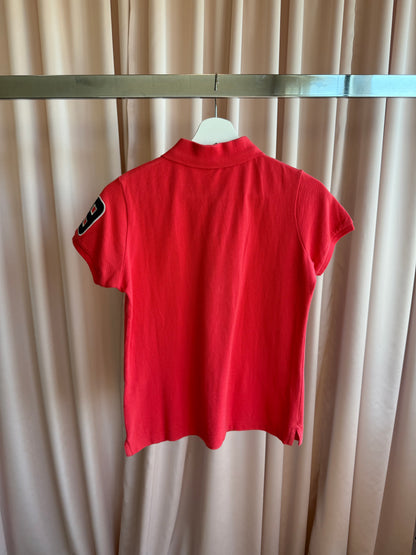 Japanese Golf Brand Patched Red Polo Top