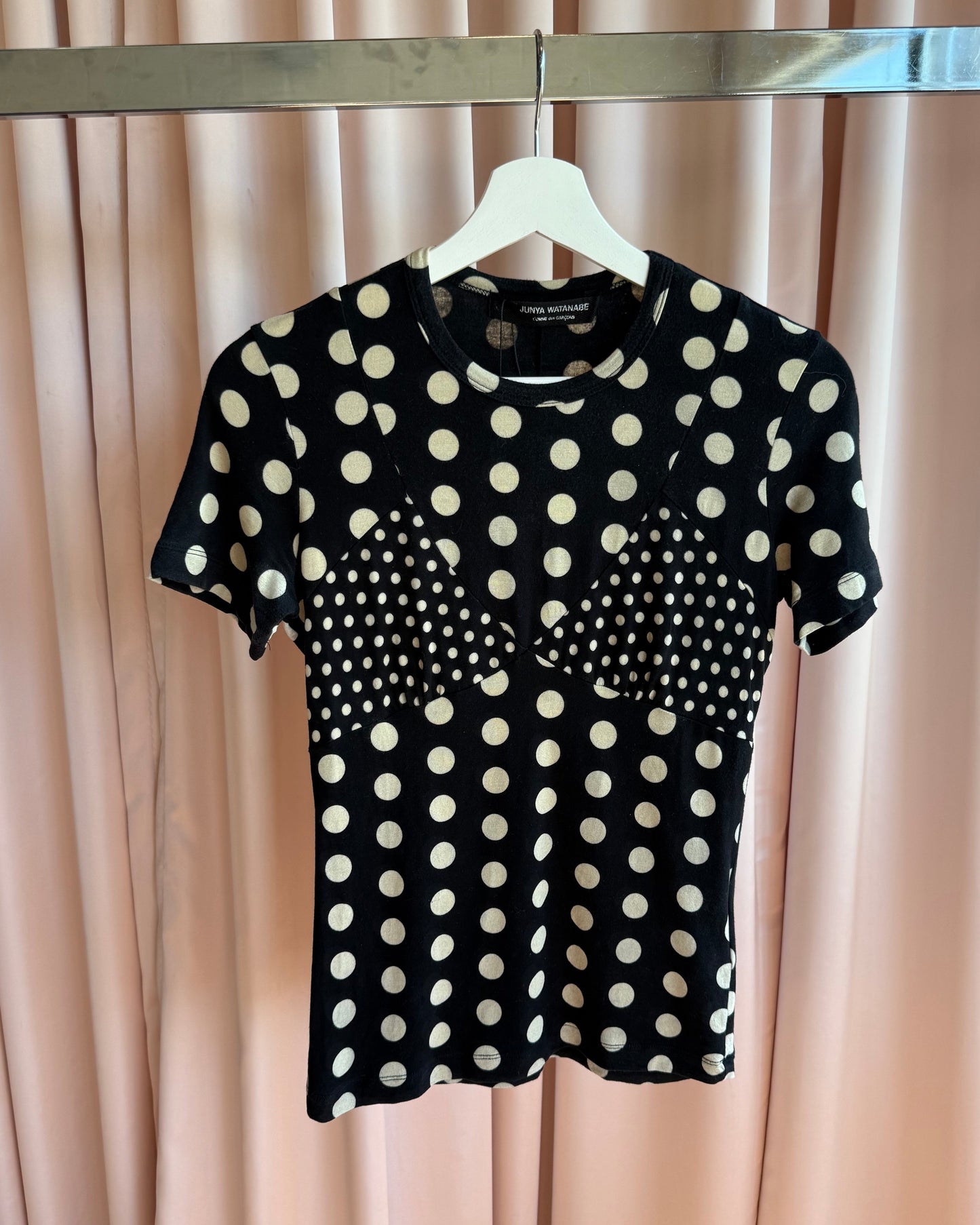 Junya Watanabe S/S 2004 Polka Dot Print Short Sleeve Top