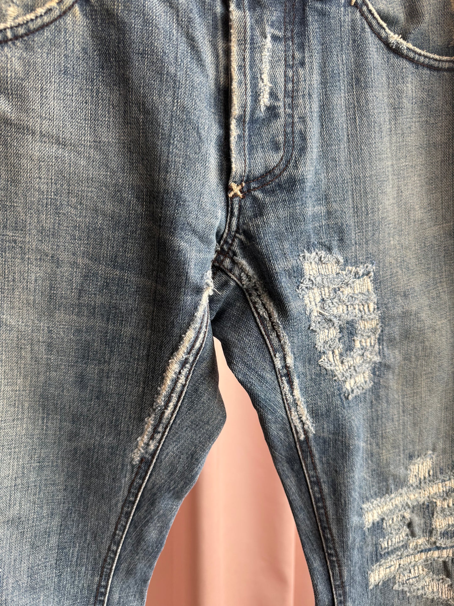 Dolce & Gabbana Distressed Mid Wash Denim