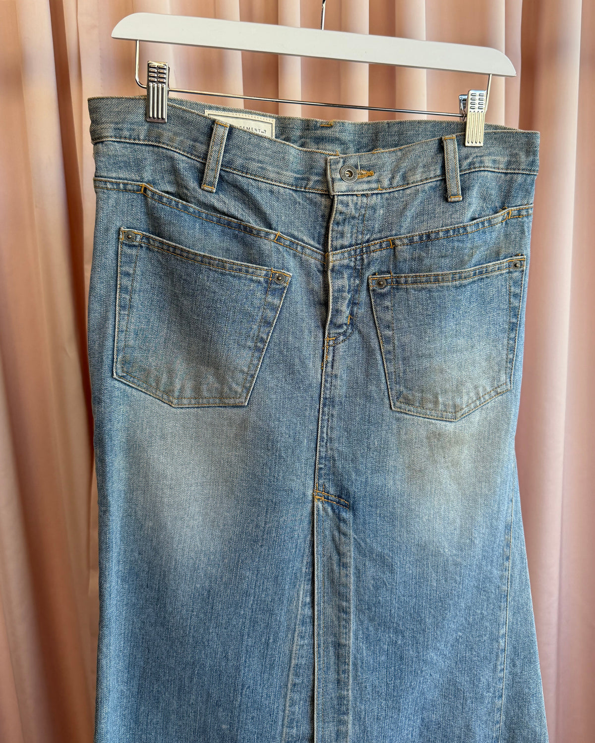Japanese Brand Asymmetric Double Layered Denim Maxi Skirt