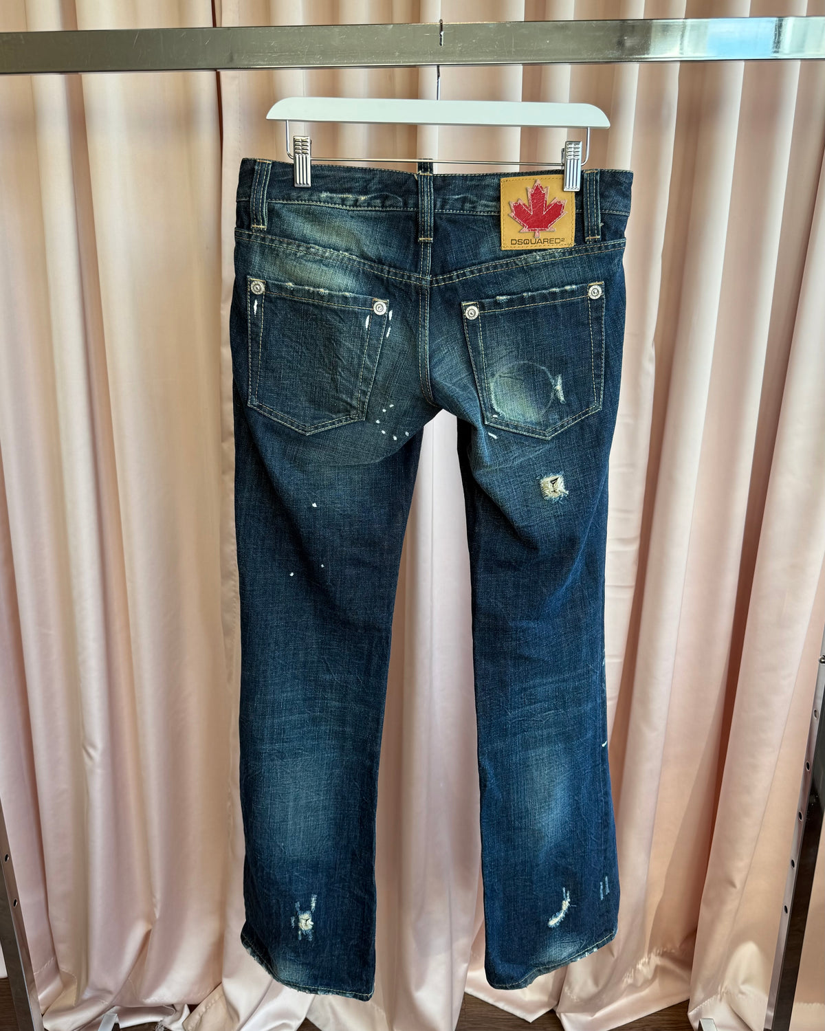 Dsquared² S/S 2007 Distressed Painted Faded Ultra Low Rise Denim