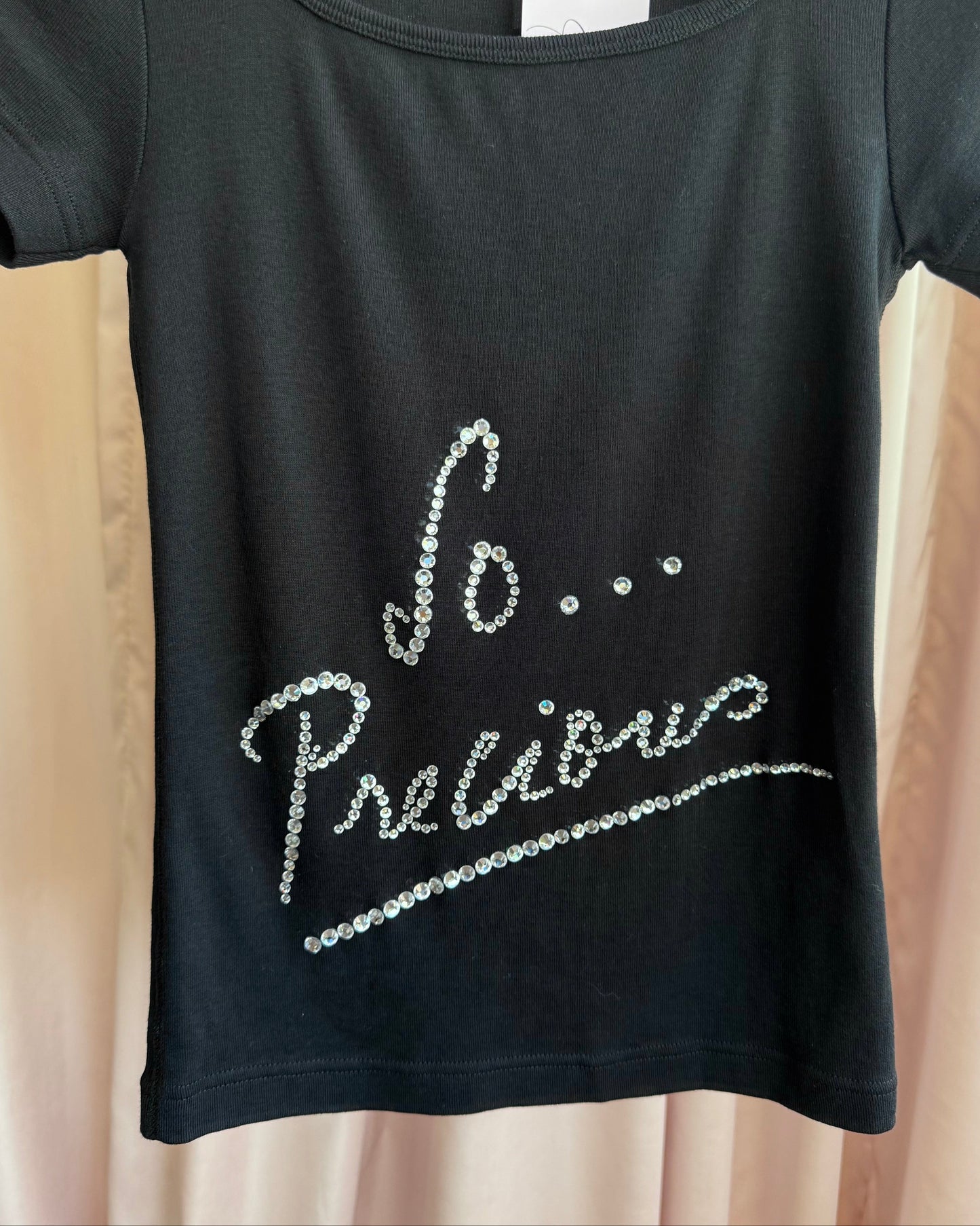 Sonia Rykiel "So... Precious" Rhinestone Graphic Black T-Shirt