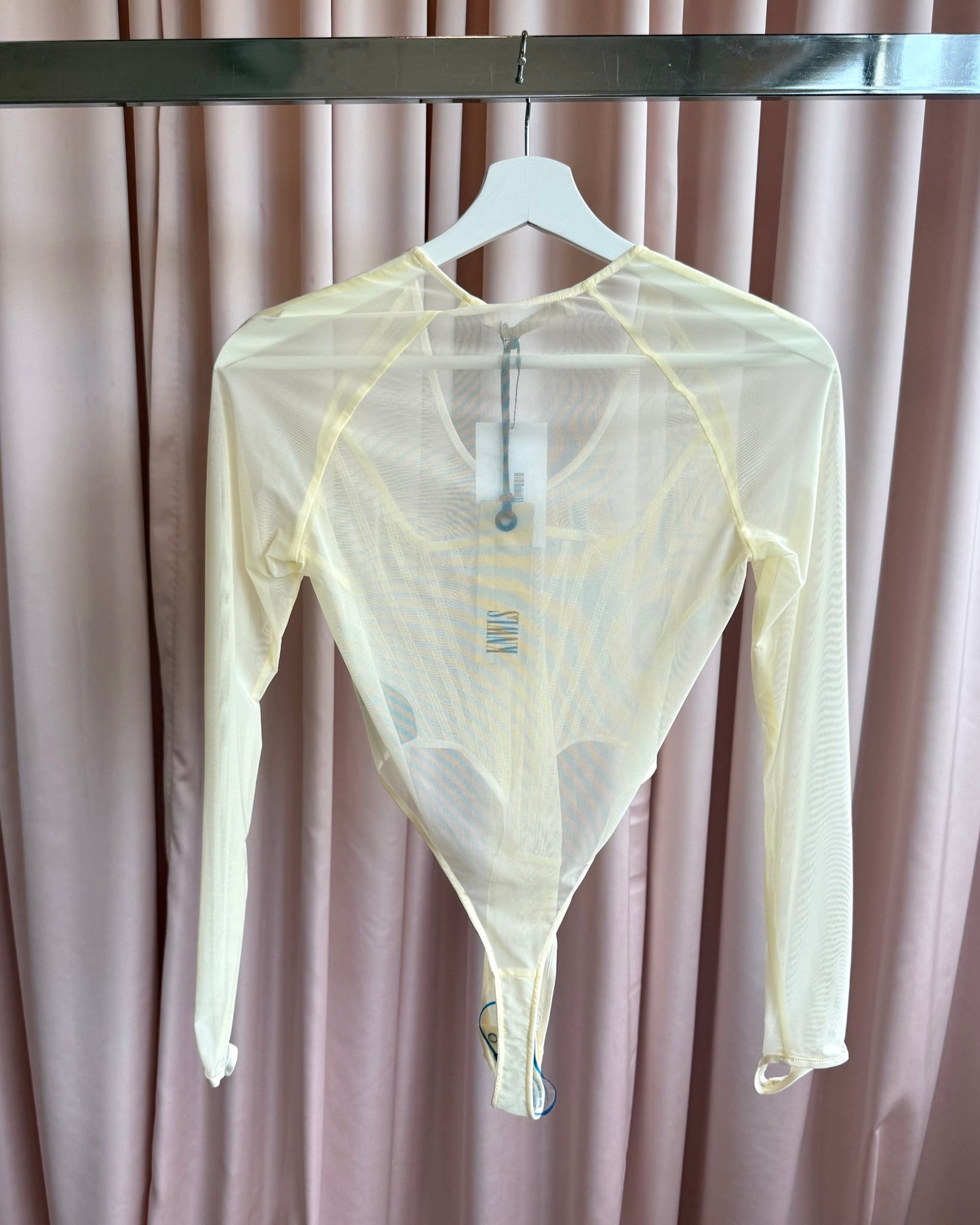 KNWLS NWT S/S 2025 Yellow Haze Mesh Bodysuit