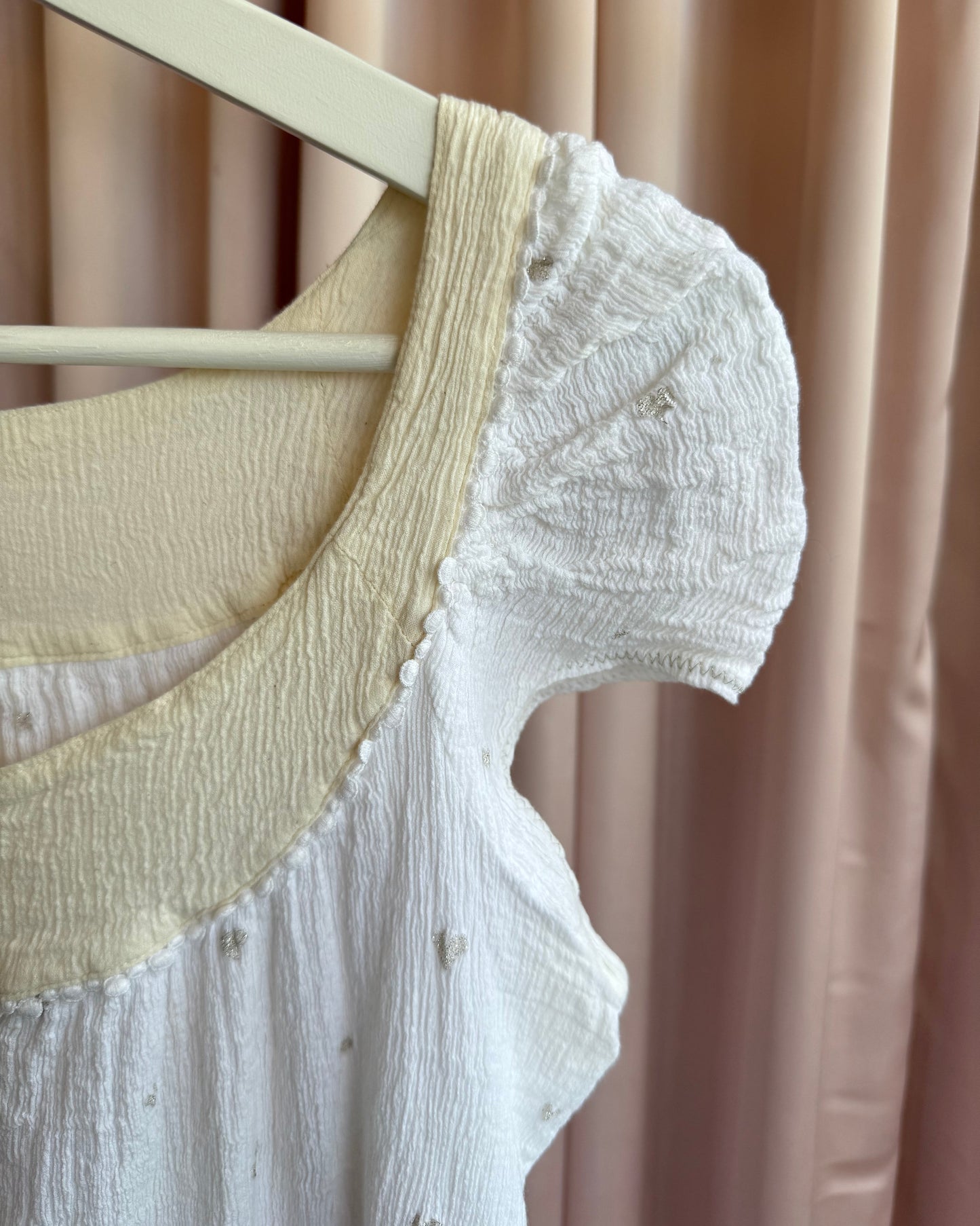 Tsumori Chisato White Button Front Short Sleeve Cotton Tent Dress