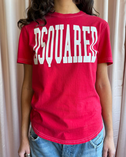 Dsquared² S/S 2007 Red Spell Out Logo T-Shirt